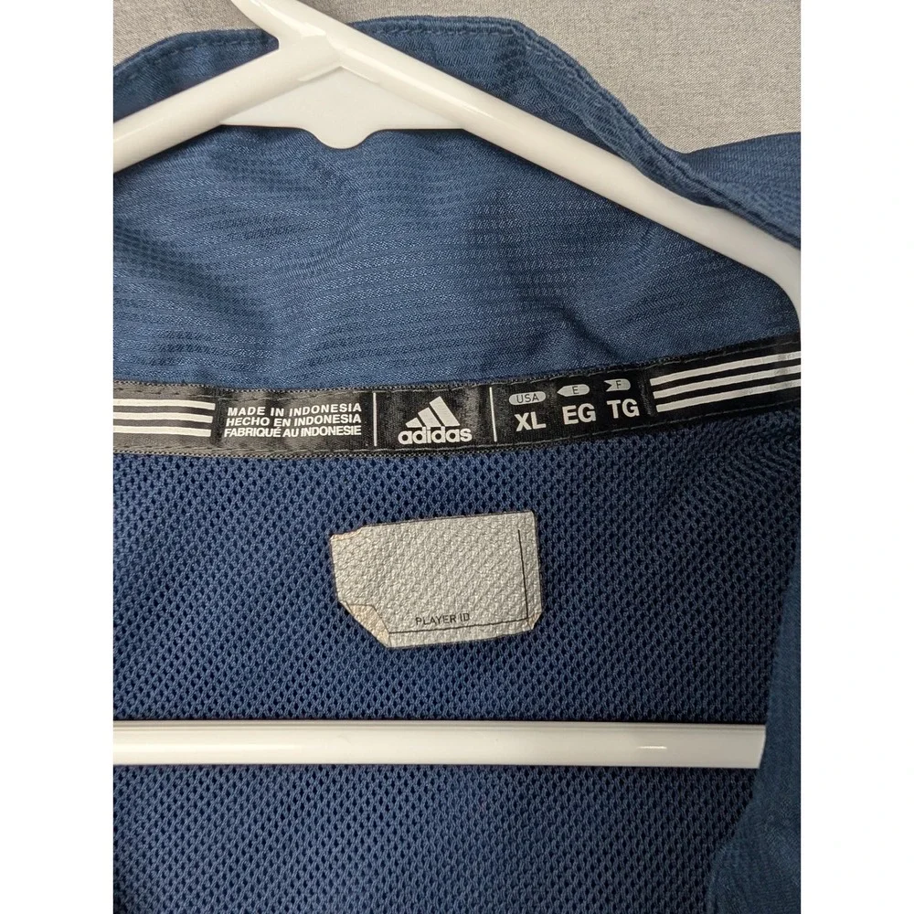Adidas Patriot Basketball Full Zip Warmup Jacket Mens XL Blue John Schroeder